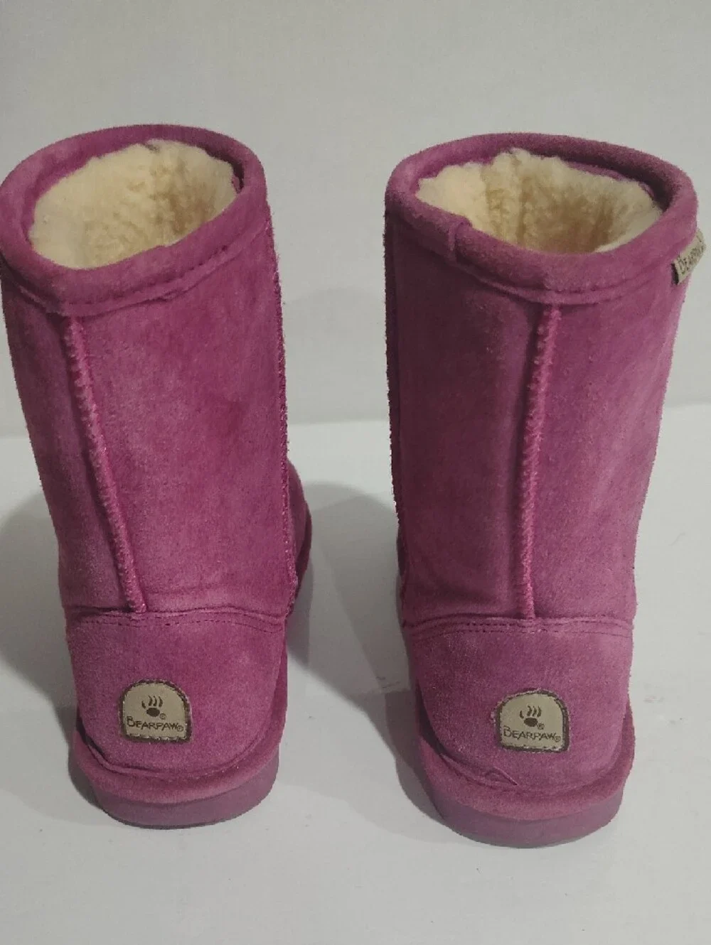 Bear Paws Girl's Pink Suede Shearling-Lined Winter Boots - Berry Size 4
